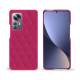 Coque cuir Xiaomi 12 Pro - Rose fluo - Couture ( Pantone #ff16b4 ) 