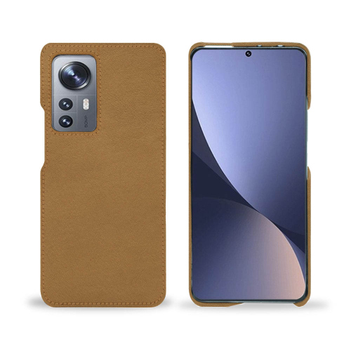 Una cubierta trasera de cuero para el Xiaomi 12 ProCastan esparciate ( Pantone #824F2A )