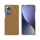 Xiaomi 12 Pro leather cover - Castan esparciate - Couture ( Pantone #824F2A )