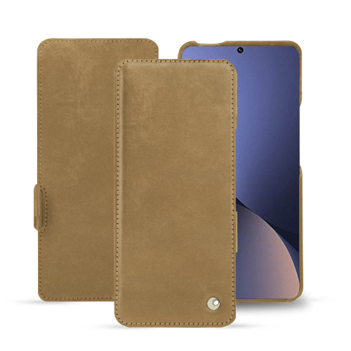 Una custodia in pelle personalizzata per lo Xiaomi 12 ProSable vintage ( Pantone #9b7340 ) 