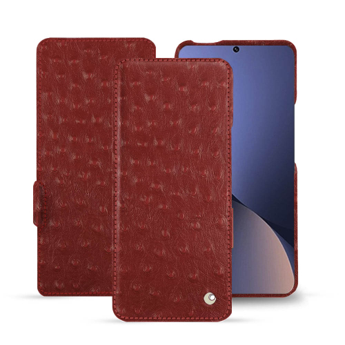  Xiaomi 12 Pro를 위한 맞춤형 가죽 케이스Autruche ciliegia ( Pantone #a4343a ) 