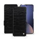 Housse cuir Xiaomi 12 Pro - Crocodile nero ( Noir / Black) 