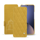 Xiaomi 12 Pro leather case - Jaune soulèu - Couture ( Pantone #F3B934 )