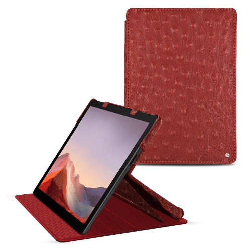 微软Surface Pro 9的豪华外壳Autruche ciliegia ( Pantone #a4343a ) 