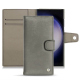 Samsung Galaxy S23 Ultra leather case - Acier vintage ( Pantone #d85827b ) 