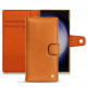 Housse cuir Samsung Galaxy S23 Ultra - Mandarine vintage ( Pantone #d47231 ) 