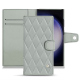 Samsung Galaxy S23 Ultra leather case - Gris - Couture ( Nappa - Pantone #c1c6c8 ) 