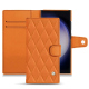 Samsung Galaxy S23 Ultra leather case - Orange - Couture ( Nappa - Pantone #ff9351 ) 