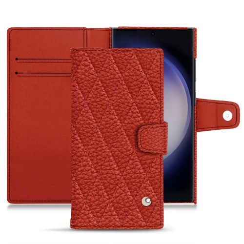 Premium Wallet-Hülle für Samsung Galaxy S23 UltraPapaye - Couture ( Pantone #b54317 ) 