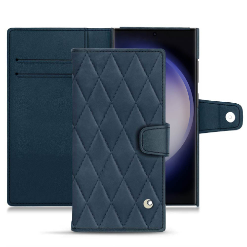 Estojo de carteira Premium para Samsung Galaxy S23 UltraJean vintage - Couture ( Pantone #2f414f  ) 