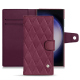 硬质真皮保护套 Samsung Galaxy S23 Ultra - Prune vintage - Couture ( Pantone #612434 ) 