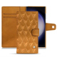 Housse cuir Samsung Galaxy S23 Ultra - Or Maïa - Couture ( Pantone 871C ) 