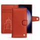 Capa em pele Samsung Galaxy S23 Ultra - Arange clouquié ( Pantone #D33108 )