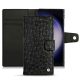 Capa em pele Samsung Galaxy S23 Ultra - Autruche nero ( Noir / Black) 