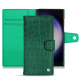 Housse cuir Samsung Galaxy S23 Ultra - Crocodile pino ( Pantone #173F35 ) 