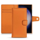 Housse cuir Samsung Galaxy S23 Ultra - Orange PU ( Pantone #ff9351 )