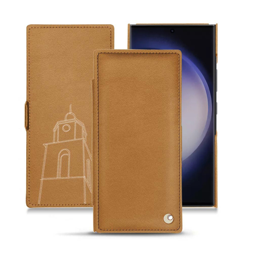 Samsung Galaxy S23 Ultra용 고급 플립 케이스Castan esparciate ( Pantone #824F2A )