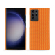 Funda de piel Samsung Galaxy S23 Ultra - Abaca arancio ( Pantone #d77540 )