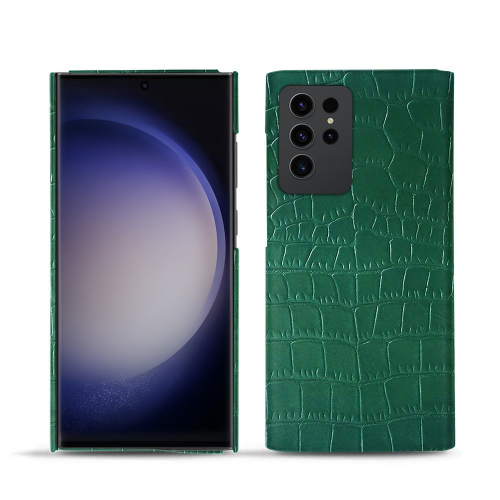 三星Galaxy S23 Ultra豪华外壳Crocodile pino ( Pantone #173F35 ) 