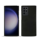 Samsung Galaxy S23 Ultra leather cover - Negre poudro ( Pantone #111212 )