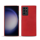 Samsung Galaxy S23 Ultra leather cover - Rouge troupelenc ( Pantone #AB191A )