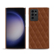Samsung Galaxy S23 Ultra leather cover - Marron - Couture ( Nappa - Pantone #8B4720 ) 