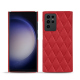 Lederschutzhülle Samsung Galaxy S23 Ultra - Rouge troupelenc - Couture ( Pantone #AB191A )