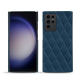 Coque cuir Samsung Galaxy S23 Ultra - Blu mediterran - Couture ( Pantone #0E3043 )