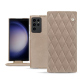 Samsung Galaxy S23 Ultra leather case - Taupe vintage - Couture ( Pantone #591d16 ) 