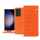 Capa em pele Samsung Galaxy S23 Ultra - Orange fluo - Couture ( Pantone #ff5406 ) 