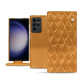 Samsung Galaxy S23 Ultra leather case - Or Maïa - Couture ( Pantone 871C ) 