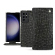 Samsung Galaxy S23 Ultra leather case - Autruche nero ( Noir / Black) 