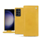 Samsung Galaxy S23 Ultra leather case - Jaune soulèu ( Pantone #F3B934 )