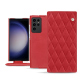 Housse cuir Samsung Galaxy S23 Ultra - Rouge troupelenc - Couture ( Pantone #AB191A )