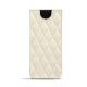 Samsung Galaxy S23 Ultra leather pouch - Blanc escumo - Couture ( Pantone #D6D6D1 )