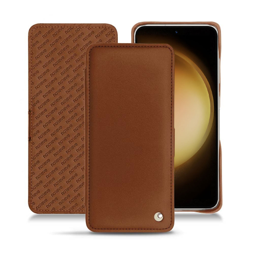 Housse folio de qualité supérieure pour Samsung Galaxy S23+Marron ( Nappa - Pantone #8B4720 ) 