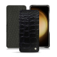 Funda de piel Samsung Galaxy S23+ - Crocodile nero ( Noir / Black) 