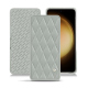 Capa em pele Samsung Galaxy S23+ - Gris - Couture ( Nappa - Pantone #c1c6c8 ) 
