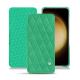 Capa em pele Samsung Galaxy S23+ - Menthe vintage - Couture ( Pantone #37b375 ) 