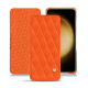 Capa em pele Samsung Galaxy S23+ - Orange fluo - Couture ( Pantone #ff5406 ) 