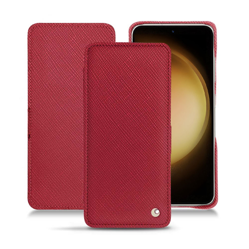 Custodia folio di alta qualità per Samsung Galaxy S23+Rouge passion ( Pantone #a6192e ) 