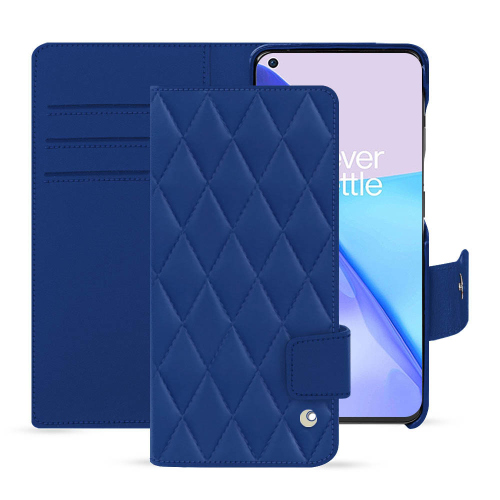 OnePlus 11用プレミアムウォレットケースBleu océan - Couture ( Nappa - Pantone #15458a) 