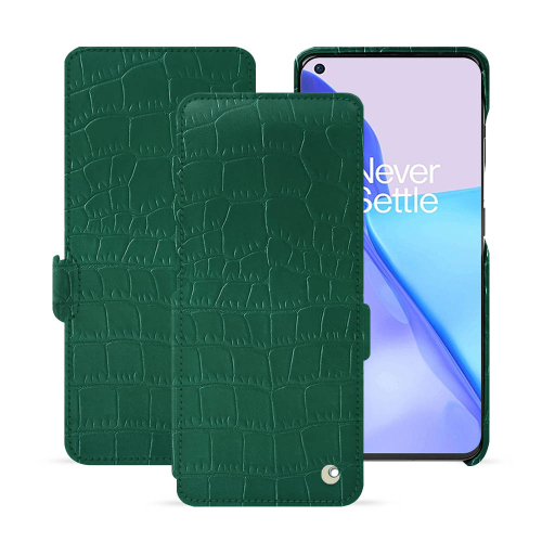 Housse luxe cuir pour OnePlus 11Crocodile pino ( Pantone #173F35 ) 