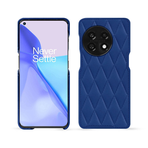 Coque arrière premium pour Oneplus 11Bleu océan - Couture ( Nappa - Pantone #15458a) 