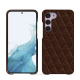 Samsung Galaxy S23 leather cover - Châtaigne - Couture ( Pantone #1b1107 ) 