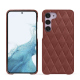 Samsung Galaxy S23 leather cover - Passion vintage - Couture ( Pantone #591d16 ) 