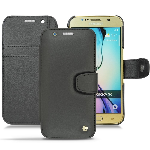 가죽 커버 Samsung SM-G920A Galaxy S6 - Noir ( Nappa - Black ) 