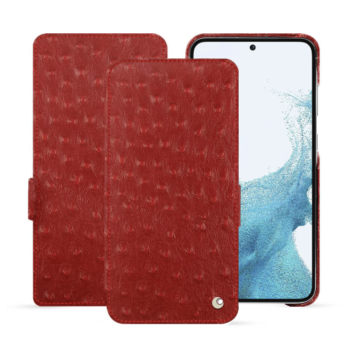 Housse Haute Couture pour Samsung Galaxy S23Autruche ciliegia ( Pantone #a4343a ) 