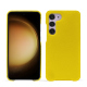 Samsung Galaxy S23+ leather cover - Jaune fluo ( Pantone #c9ff57 ) 
