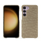 Samsung Galaxy S23+ leather cover - Autruche desert ( Pantone #A39382 ) 